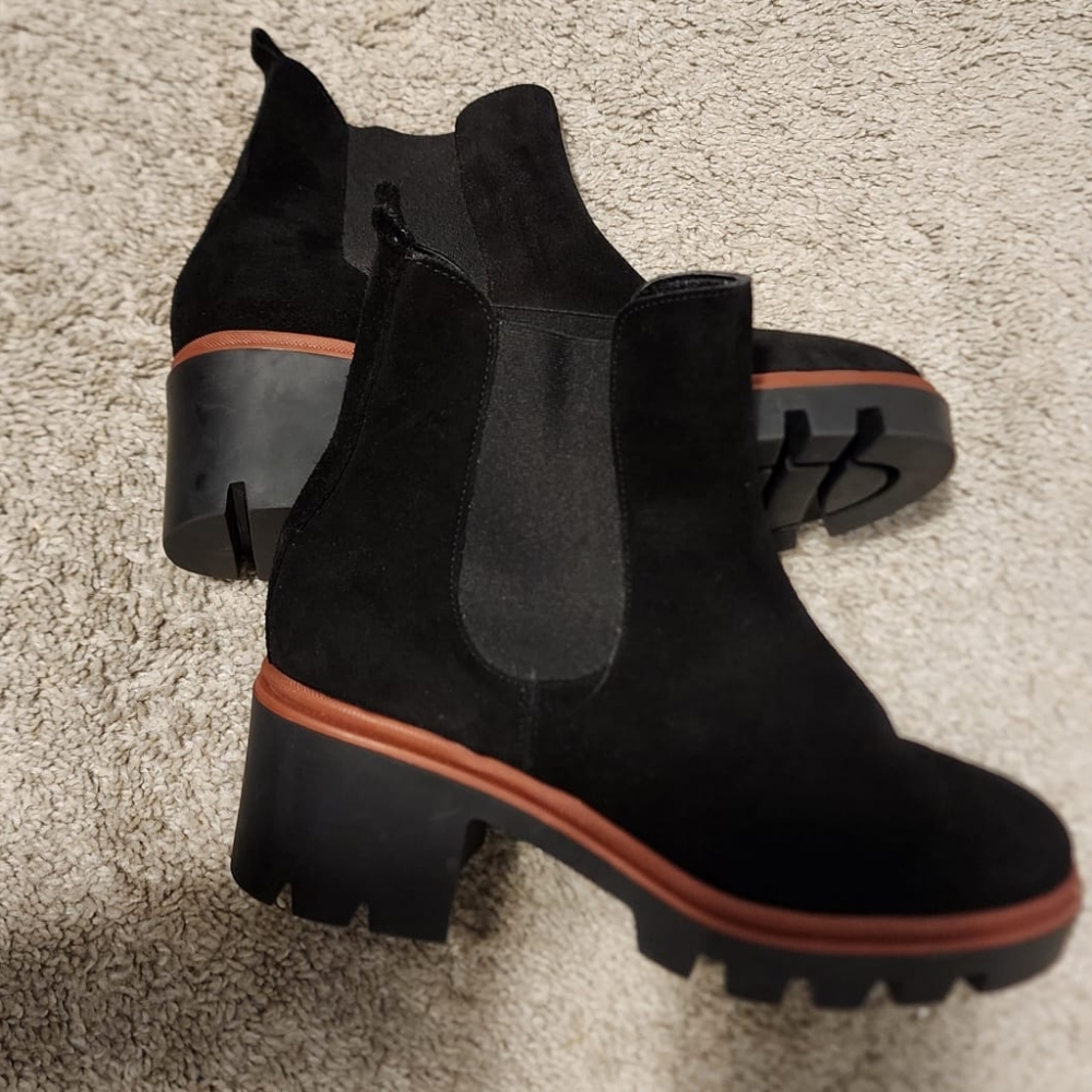 Black womens block shoes